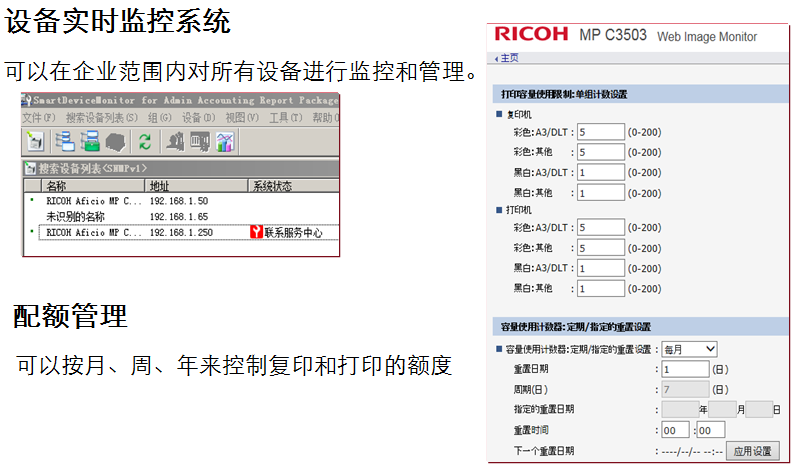 实时管理及配额